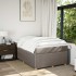 Cama box spring con colchón tela gris taupe 120x190