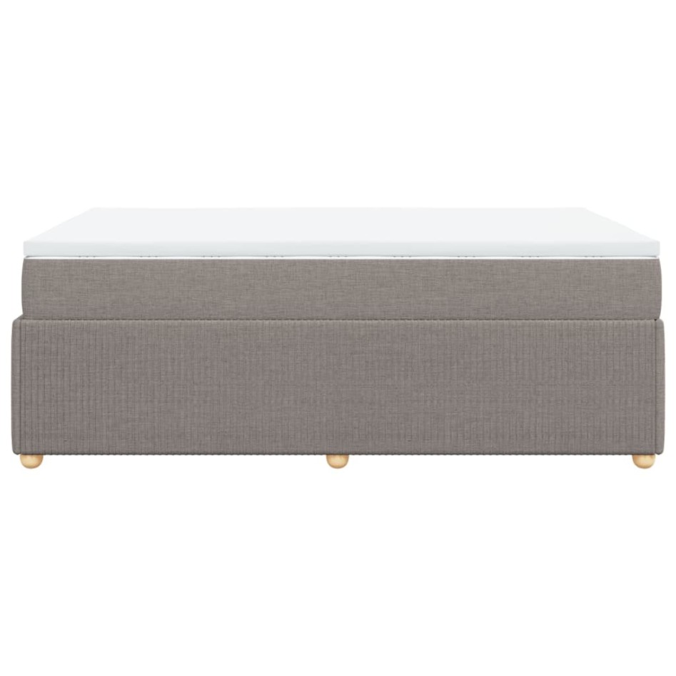 Cama box spring con colchón tela gris taupe 120x190