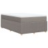 Cama box spring con colchón tela gris taupe 120x190