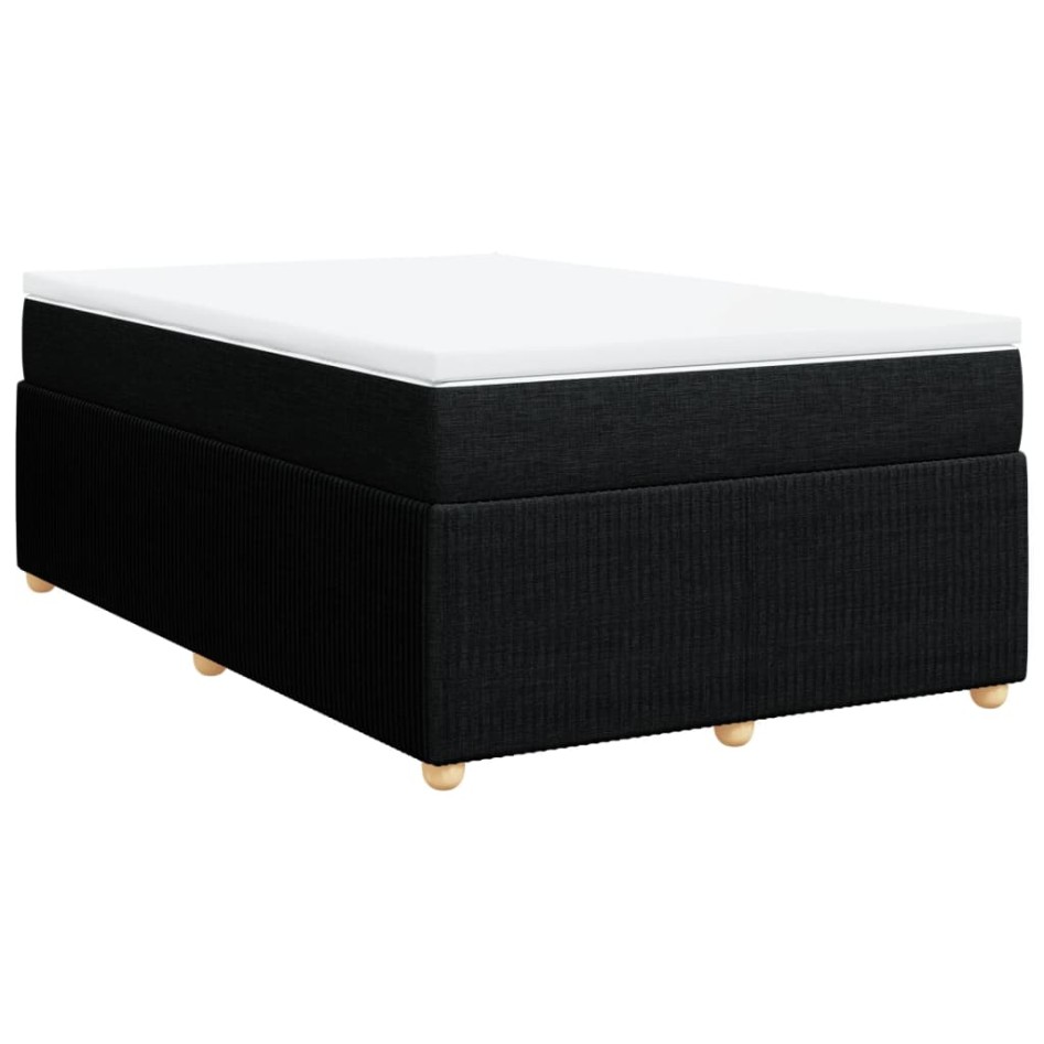 Cama box spring con colchón tela negro 120x190