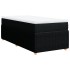 Cama box spring con colchón tela negro 100x200