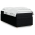 Cama box spring con colchón tela negro 90x200