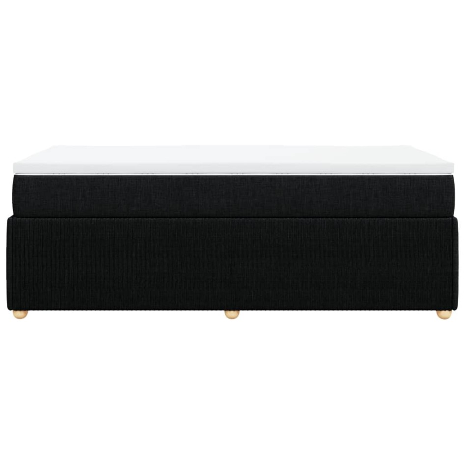 Cama box spring con colchón tela negro 90x200