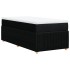 Cama box spring con colchón tela negro 90x200