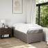 Cama box spring con colchón tela gris taupe 90x200