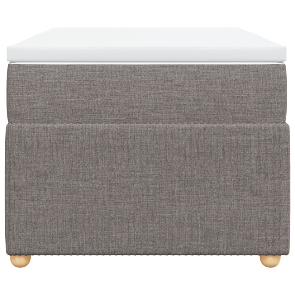 Cama box spring con colchón tela gris taupe 90x200