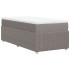 Cama box spring con colchón tela gris taupe 90x200