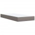 Cama box spring con colchón tela gris taupe 90x200