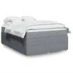 Cama box spring con colchón tela gris claro 160x200 cm