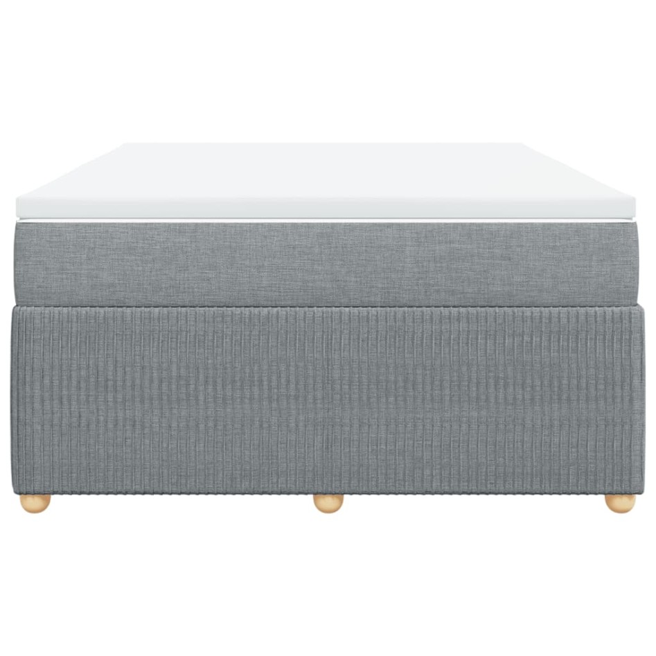 Cama box spring con colchón tela gris claro 160x200