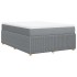 Cama box spring con colchón tela gris claro 160x200