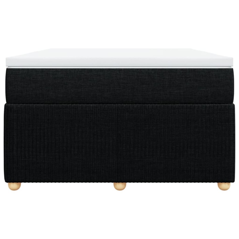 Cama box spring con colchón tela negro 120x200