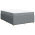 Cama box spring con colchón tela gris claro 140x200