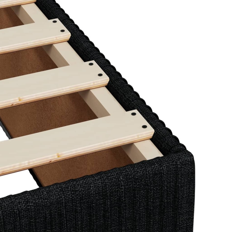 Cama box spring con colchón tela negro 160x200