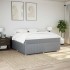 Cama box spring con colchón tela gris claro 180x200