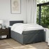 Cama box spring con colchón tela gris oscuro 120x200