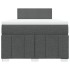 Cama box spring con colchón tela gris oscuro 120x200