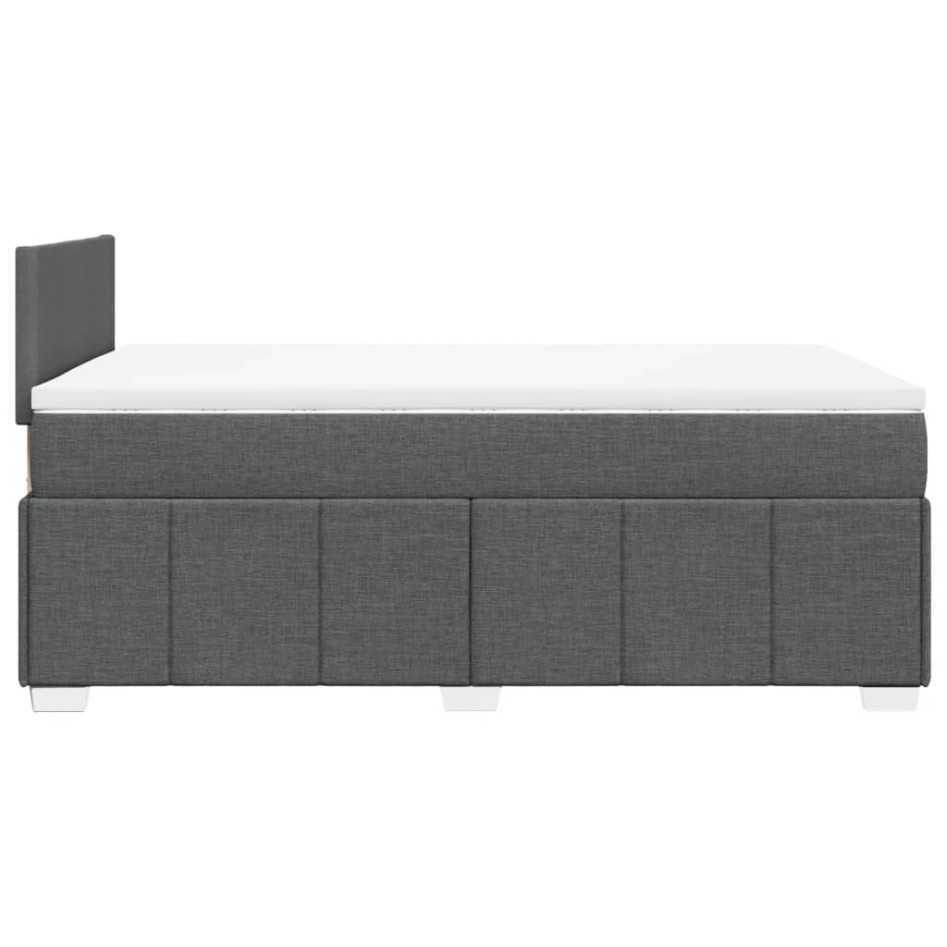 Cama box spring con colchón tela gris oscuro 120x200