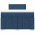 Cama box spring con colchón tela azul 120x200