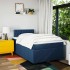 Cama box spring con colchón tela azul 120x200