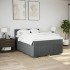 Cama box spring con colchón tela gris oscuro 160x200