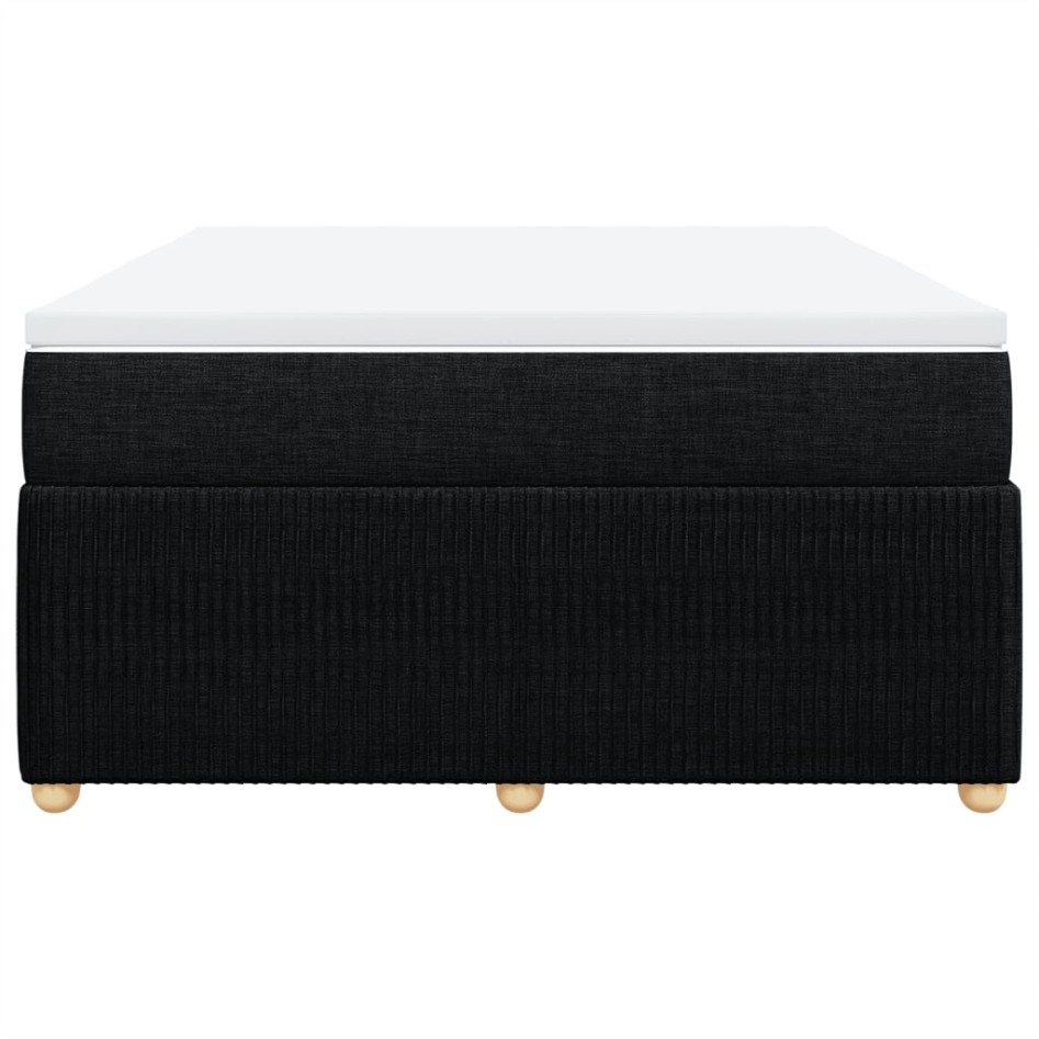 Cama box spring con colchón tela negro 140x200