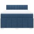 Cama box spring con colchón tela azul 160x200