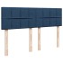 Cama box spring con colchón tela azul 160x200