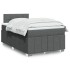 Cama box spring con colchón tela gris oscuro 120x200
