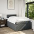 Cama box spring con colchón tela gris oscuro 120x200