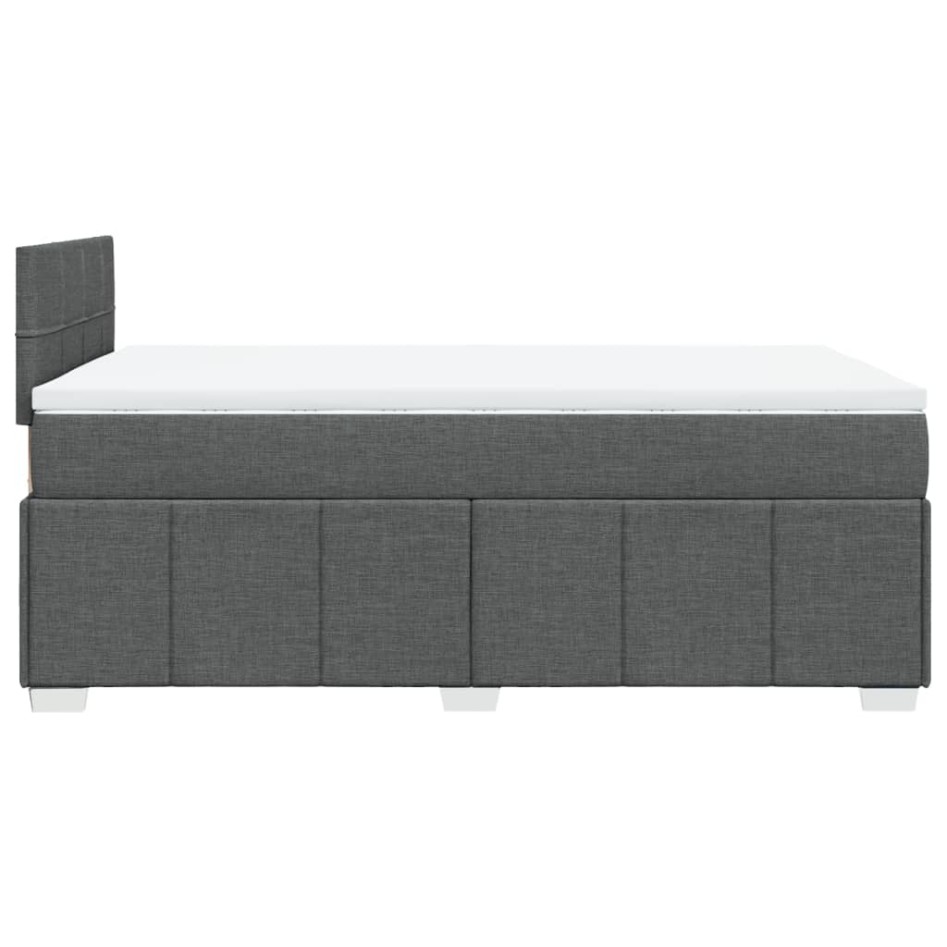 Cama box spring con colchón tela gris oscuro 120x200