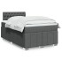 Cama box spring con colchón tela gris oscuro 120x200