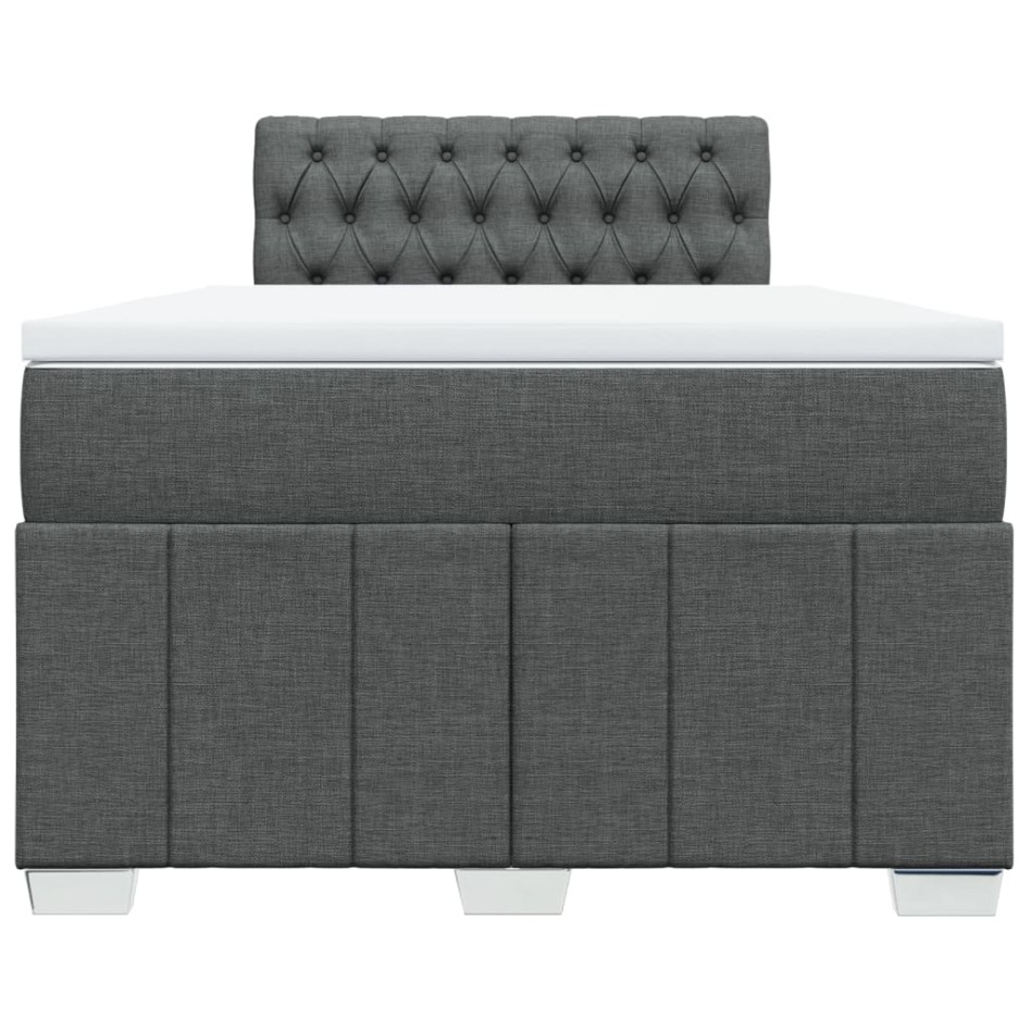 Cama box spring con colchón tela gris oscuro 120x200