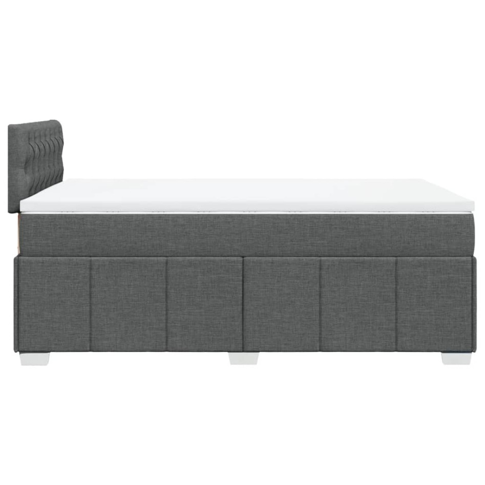 Cama box spring con colchón tela gris oscuro 120x200
