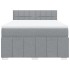 Cama box spring con colchón tela gris claro 160x200
