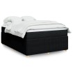 Cama box spring con colchón tela negro 140x190 cm