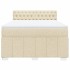 Cama box spring con colchón tela color crema 160x200
