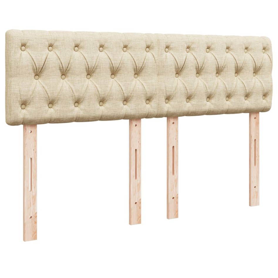 Cama box spring con colchón tela color crema 160x200