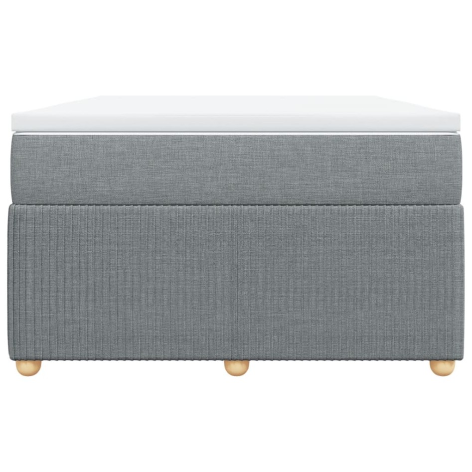 Cama box spring con colchón tela gris claro 120x200