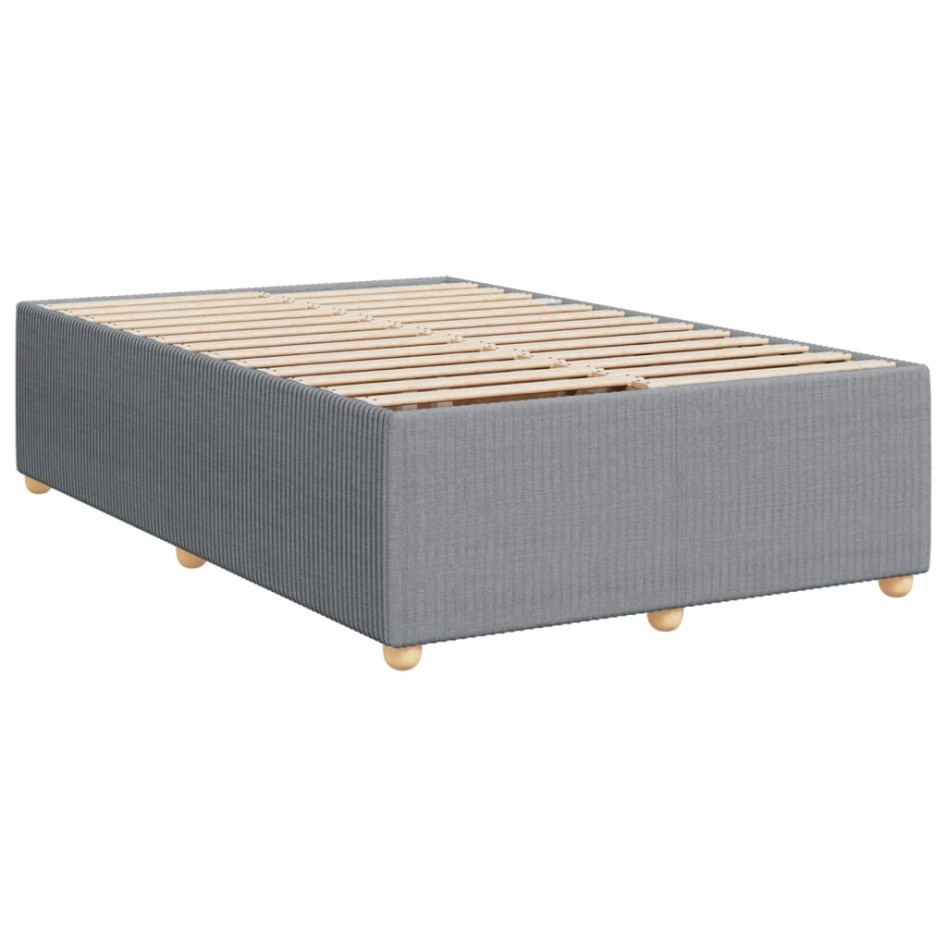 Cama box spring con colchón tela gris claro 120x200
