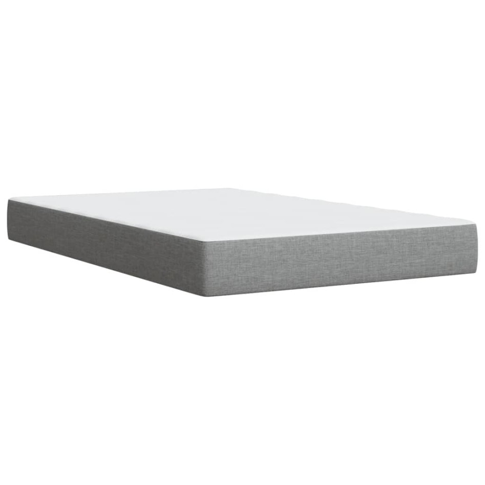 Cama box spring con colchón tela gris claro 120x200