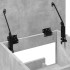 Atril con ruedas y cajón madera ingeniería hormigón