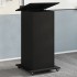 Atril con ruedas y cajón madera ingeniería negro 55x55x107