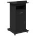 Atril con ruedas y cajón madera ingeniería negro 55x55x107