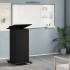 Atril con ruedas y cajón madera ingeniería negro 55x55x107