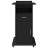 Atril con ruedas y cajón madera ingeniería negro 55x55x107