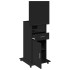 Atril con ruedas y cajón madera ingeniería negro 55x55x107