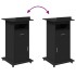 Atril con ruedas y cajón madera ingeniería negro 55x55x107