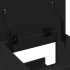 Atril con ruedas y cajón madera ingeniería negro 55x55x107