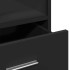 Atril con ruedas y cajón madera ingeniería negro 55x55x107